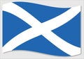 Waving flag of Scotland vector graphic. Waving Scottish flag illustration. Scotland country flag wavin in the wind is a symbol of
