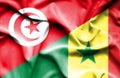 Waving flag of Senegal and Tunisia