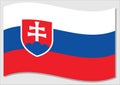 Waving flag of Slovakia vector graphic. Waving Slovak flag illustration. Slovakia country flag wavin in the wind is a symbol of