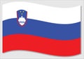 Waving flag of Slovenia vector graphic. Waving Slovenian flag illustration. Slovenia country flag wavin in the wind is a symbol of