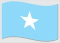 Waving flag of Somalia vector graphic. Waving Somali flag illustration. Somalia country flag wavin in the wind is a symbol of
