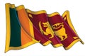 Waving Flag of Sri Lanka