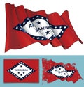 Waving Flag of the State of Arkansas