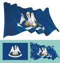 Waving Flag of the State of Louisiana Royalty Free Stock Photo