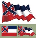 Waving Flag of the State of Mississippi Royalty Free Stock Photo