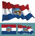 Waving Flag of the State of Missouri Royalty Free Stock Photo