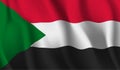 Waving flag of the Sudan. Waving Sudan flag