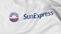 Waving flag of SunExpress editorial 3D rendering