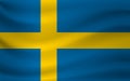 Waving flag of Sweden. Vector illustration Royalty Free Stock Photo
