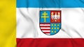 Waving flag of Swietokrzyskie voivodeship in Poland. 3d animation in 4k video.