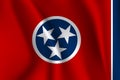 Waving flag of Tennesee. 10 EPS Royalty Free Stock Photo