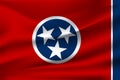 Waving flag of Tennesee. 10 EPS Royalty Free Stock Photo