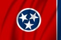 Waving flag of Tennesee. 10 EPS Royalty Free Stock Photo