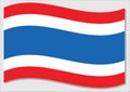 Waving flag of Thailand vector graphic. Waving Thai flag illustration. Thailand country flag wavin in the wind is a symbol of