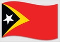 Waving flag of Timor Leste vector graphic. Waving East Timorese flag illustration. Timor Leste country flag wavin in the wind is a