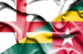 Waving flag of Togo and England