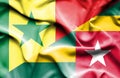 Waving flag of Togo and Senegal