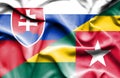 Waving flag of Togo and Slovak
