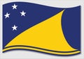 Waving flag of Tokelau vector graphic. Waving Tokelauan flag illustration. Tokelau country flag wavin in the wind is a symbol of