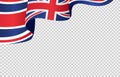 Waving flag of UK isolated on png or transparent background,Symbols of United Kingdom,Great Britain,template for banner,card,