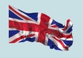 The waving flag of the United Kingdom of Great Britain on a neutral background. Vector