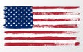 Waving flag United States of America. illustration wavy American Flag for Independence Day brush stroke background Royalty Free Stock Photo