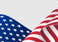 Waving flag of the United States of America. illustration of wavy American Flag for Independence Day Royalty Free Stock Photo