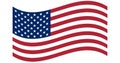 Waving flag of the United States of America. illustration of wavy American Flag for Independence Day. Royalty Free Stock Photo