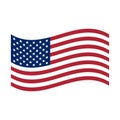 Waving flag USA. United States of America flag, Vector illustration