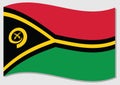 Waving flag of Vanuatu vector graphic. Waving ni-Vanuatu flag illustration. Vanuatu country flag wavin in the wind is a symbol of