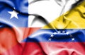 Waving flag of Venezuela and Chile