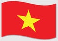 Waving flag of Vietnam vector graphic. Waving Vietnamese flag illustration. Vietnam country flag wavin in the wind is a symbol of