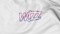 Waving flag of Wizz Air editorial 3D rendering