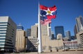 Waving flags in City Hall Plaza Royalty Free Stock Photo