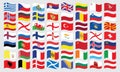 Waving flags of Europe . Royalty Free Stock Photo