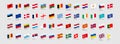 52 waving flags of European countries. Europe flag icon set. Flat element design. Vector isolated illustration Royalty Free Stock Photo