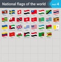 Waving flags of the world. Collection of flags - full set of national flags Royalty Free Stock Photo