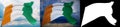 Waving flags of the world - flag of Cote Ivoire. Set of 2 flags and alpha matte image. Very high quality mask without Royalty Free Stock Photo