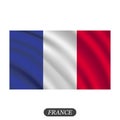 Waving France flag on a white background. Vector illustration