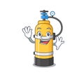 Waving friendly oxygen cylinder cartoon character design Royalty Free Stock Photo