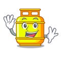 Waving gas tank operating the character cooking Royalty Free Stock Photo