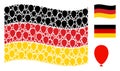 Waving German Flag Collage of Celebration Balloon Icons