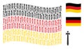 Waving German Flag Collage of Medieval Sword Items