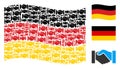 Waving German Flag Pattern of Handshake Items