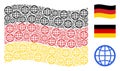 Waving Germany Flag Collage of Globe Items Royalty Free Stock Photo