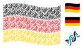 Waving Germany Flag Pattern of DNA Spiral Icons