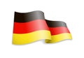 Waving Germany flag on white background.