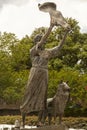 The Waving Girl Statue of Florence Martus on the riverfront of Savannah