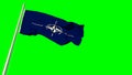 Waving glorious flag of NATO on green screen, isolated - object 3D rendering