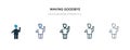 Waving goodbye icon in different style vector illustration. two colored and black waving goodbye vector icons designed in filled,